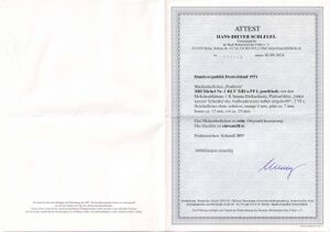 Fotoattest - Vorder- und Rückseite