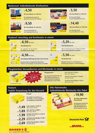 Postpoint Pilotversuch 2006 - Werbung Kaiser's Rückseite