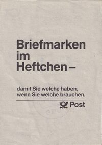 Post - Werbung für Markenheftchen (1986)