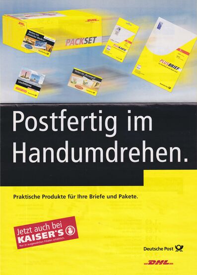 Postpoint Pilotversuch 2006 - Werbung Kaiser's Vorderseite