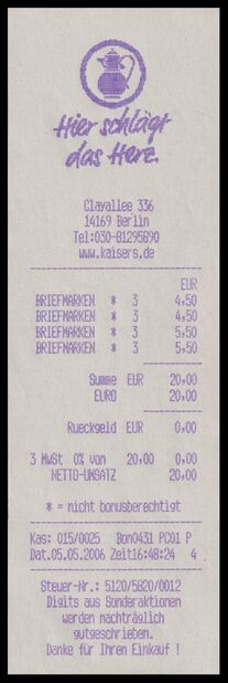 Postpoint (Kaiser's) Pilotversuch Bon von 2006