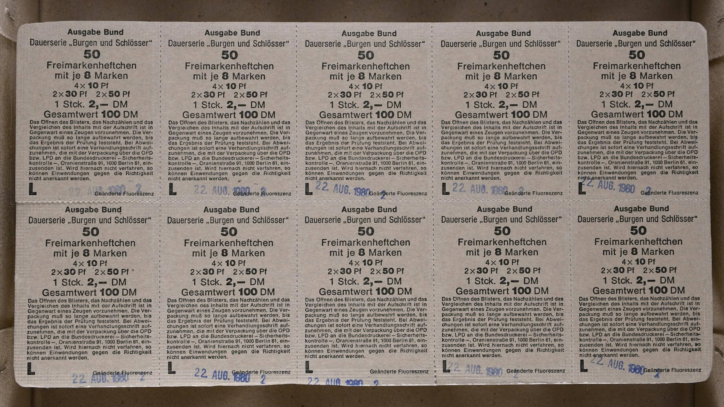 Blisterdeckel für Blisterstange (Bund MH 22)