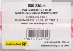 VPA für 500 Stück (Type II)