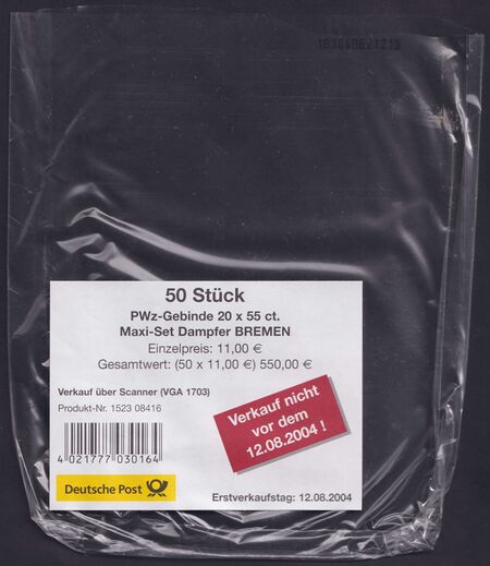 VPA für 50 Stück - Type I (Komplette Verpackung)