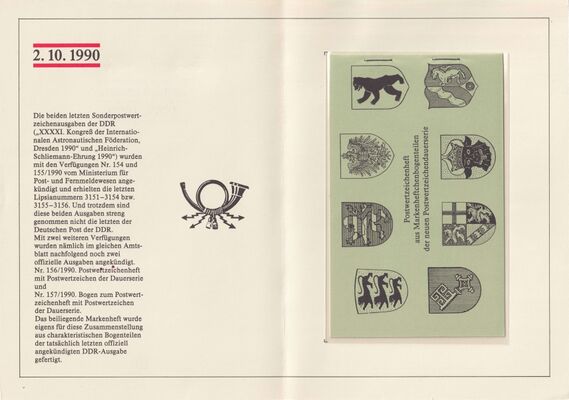 Faltblatt für DDR MH J I (Innen)