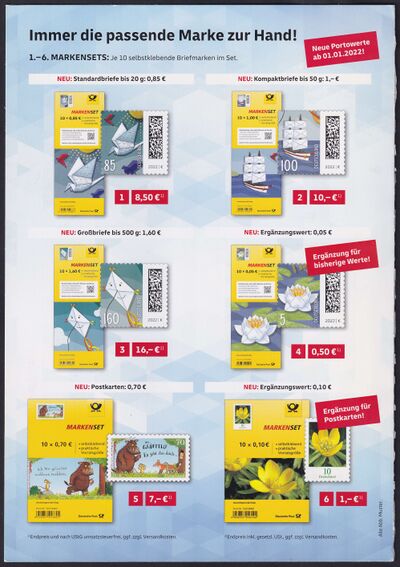 Bund FB 114 a, 115 a, 116 a, 113, 86, 81 - Werbung Versandstelle