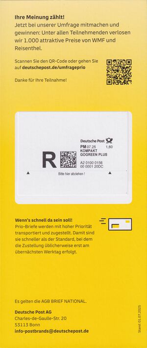 Prio Flyer Kompaktbrief hinten