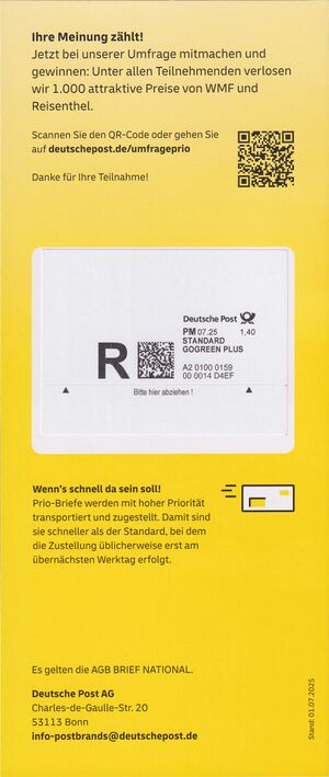 Prio Flyer Standardbrief hinten