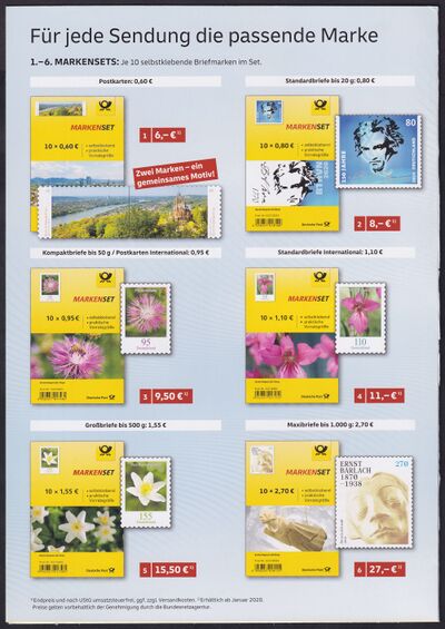 Bund FB 96, MH 116, FB 90 a, 92, 91 a und MH 117 - Werbung Versandstelle